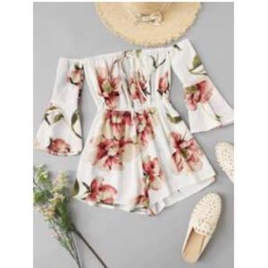 Adorable White Floral Romper